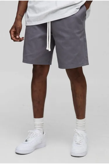 Tall Elasticated Waist Relaxed Fit Shorts - charcoal