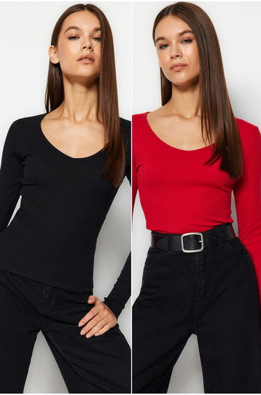 Blouse - Black - Slim fit