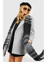 Mono Chrome Check Scarf - black - 1