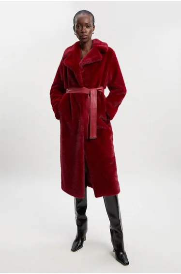 Faux Fur Longline Coat
