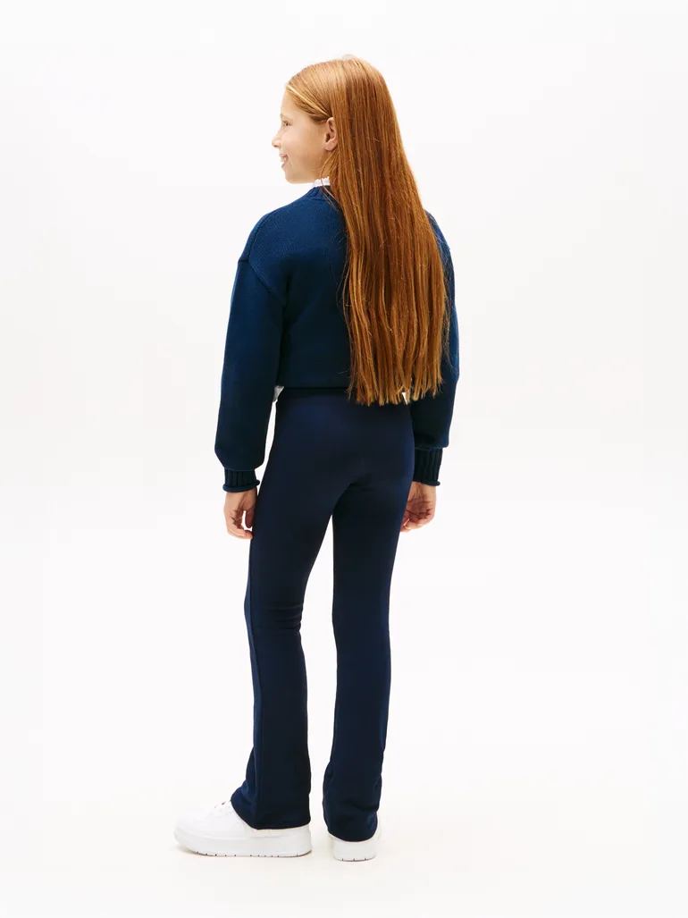 Tommy Hilfiger Girls Tommy Foil Flare Leggings in Navy - 2