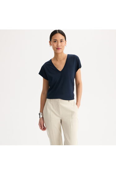V-Neck T-Shirt with Short Sleeves