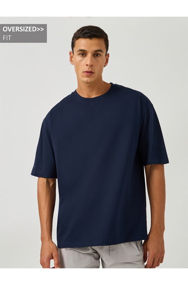 Cotton Rich Oversized T-Shirt with Crew Neck