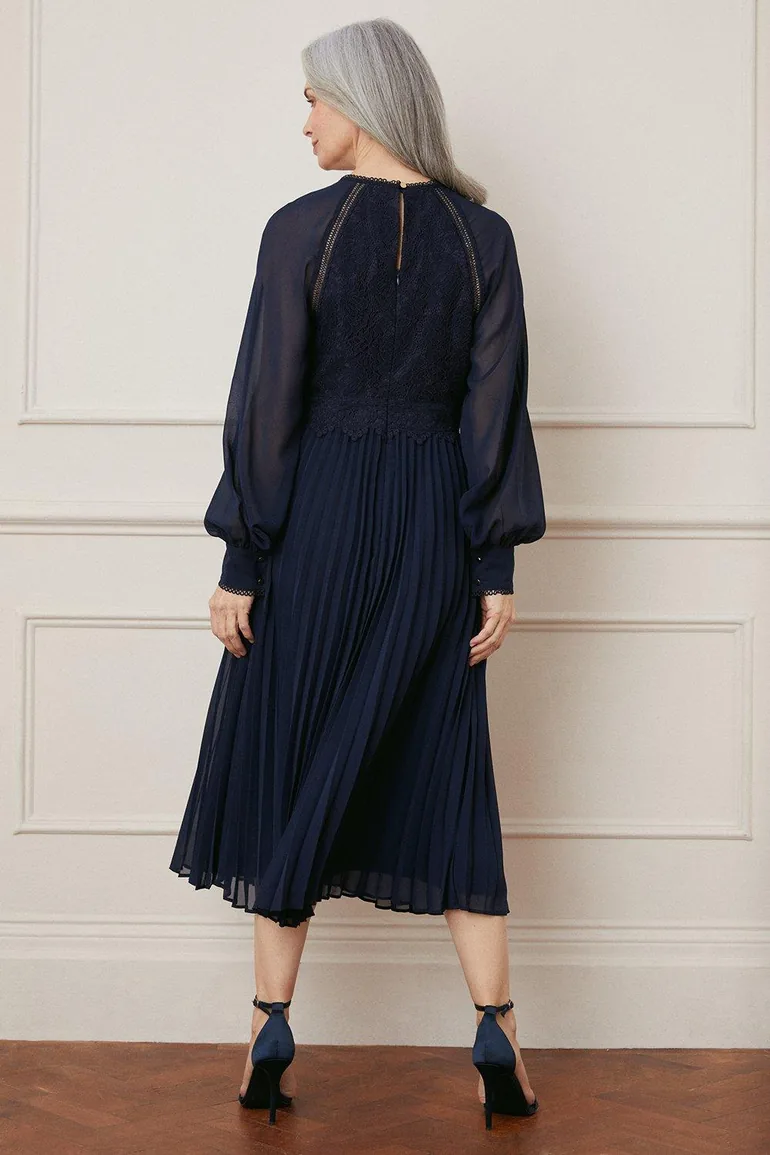 Wallis Navy Embroidered A-Line Midaxi Party Dress - 2
