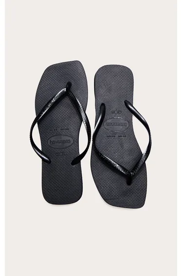 Black Havaianas Slim Square Flip Flops