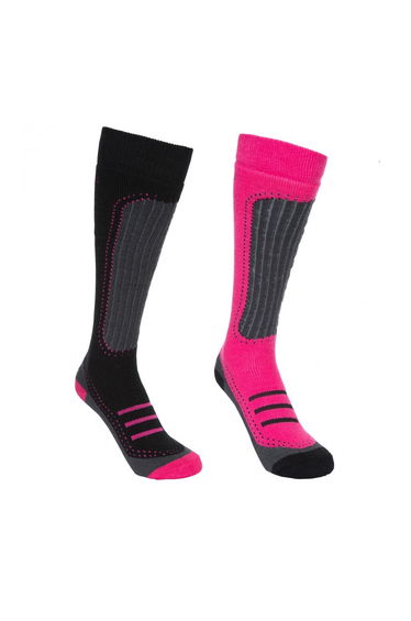 Trespass Womens/Ladies Janus II Ski Socks (Pack Of 2) - Cassis/black
