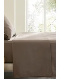 شرشف سرير قطن بني