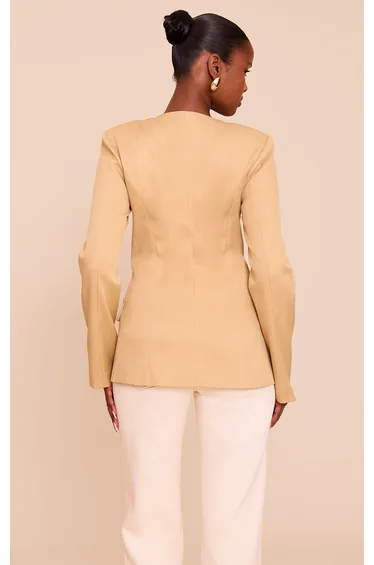 بليزر بقصة عريضة - بيج