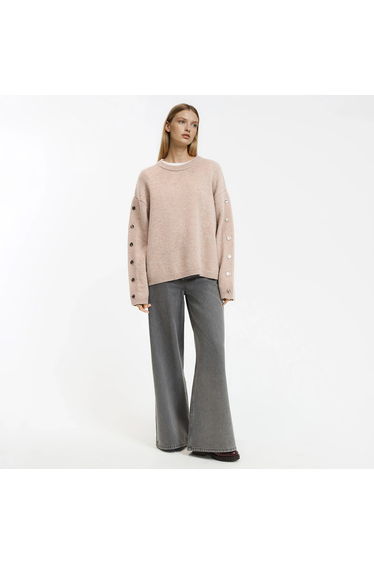 Knitted Wool Jumper/Sweater with Crew Neck