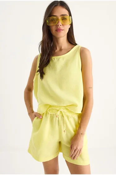 LUCCI Textured Cotton Two-Piece Coord Set with Crew Neck