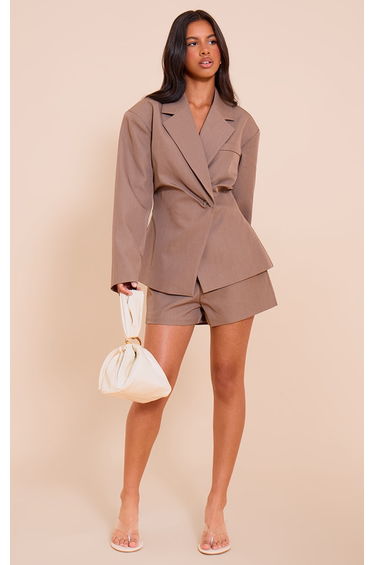 Petite Mushroom Tailored High Waist Shorts