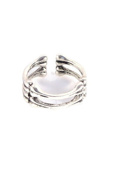 Connected Bones Silver Open Ring