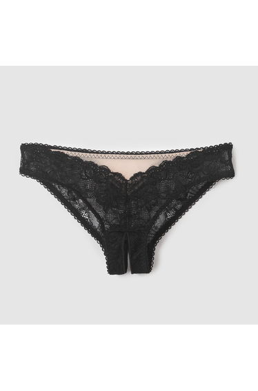 Open Gusset Peekaboo Lace Tanga Briefs