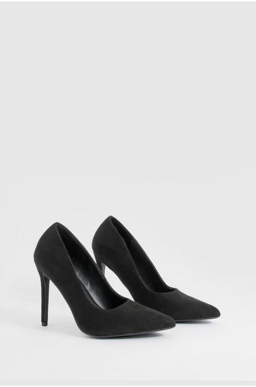 Wide Fit High Stiletto Court Shoes - black