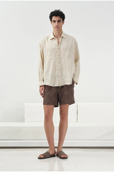 GIESTO Oversized Buttoned Linen Shirt