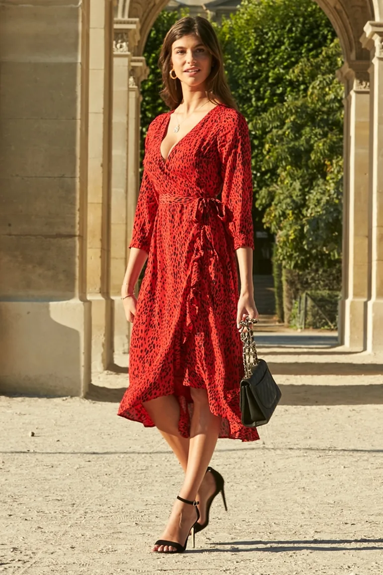red and black animal print dress Miss Circle Women Patricia Burgundy Leopard Burnout Velvet Mesh Backless Maxi Dress main image 1