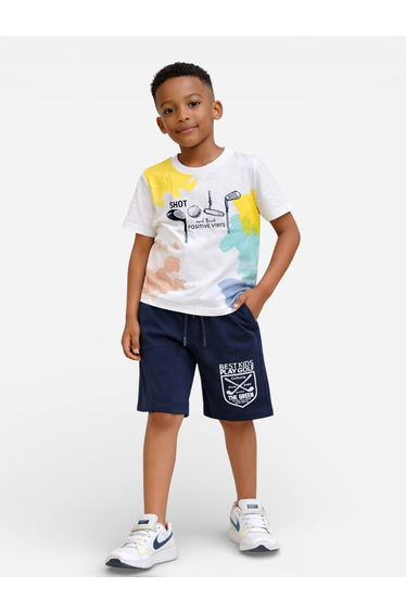 Boys Cotton Printed T-Shirt and Shorts Set