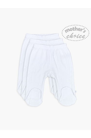 Pack of 3 -Super Soft 100% Cotton Baby Footed Pants