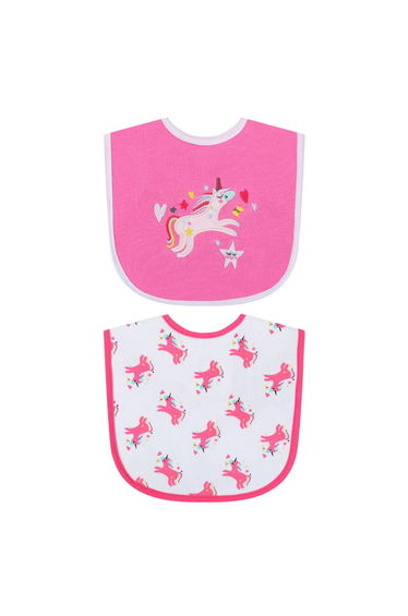 Pack of 2 - Cotton Bib With Waterproof Backing, Unicorn