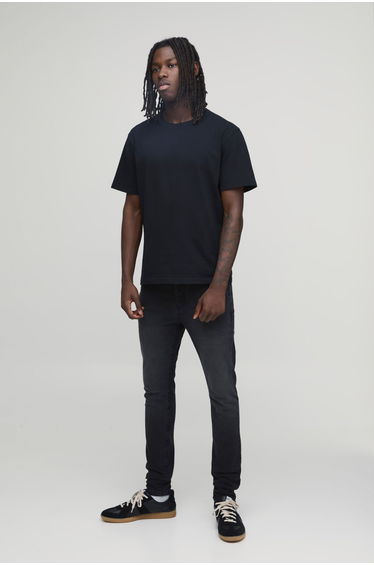 Basic Skinny Fit Jeans - washed black