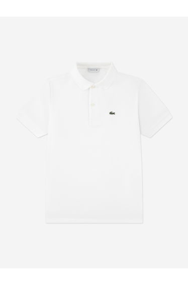 Lacoste Boys Petit Pique Polo Shirt in White