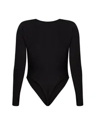 Shape Black Slinky Long Sleeve Bodysuit - 2