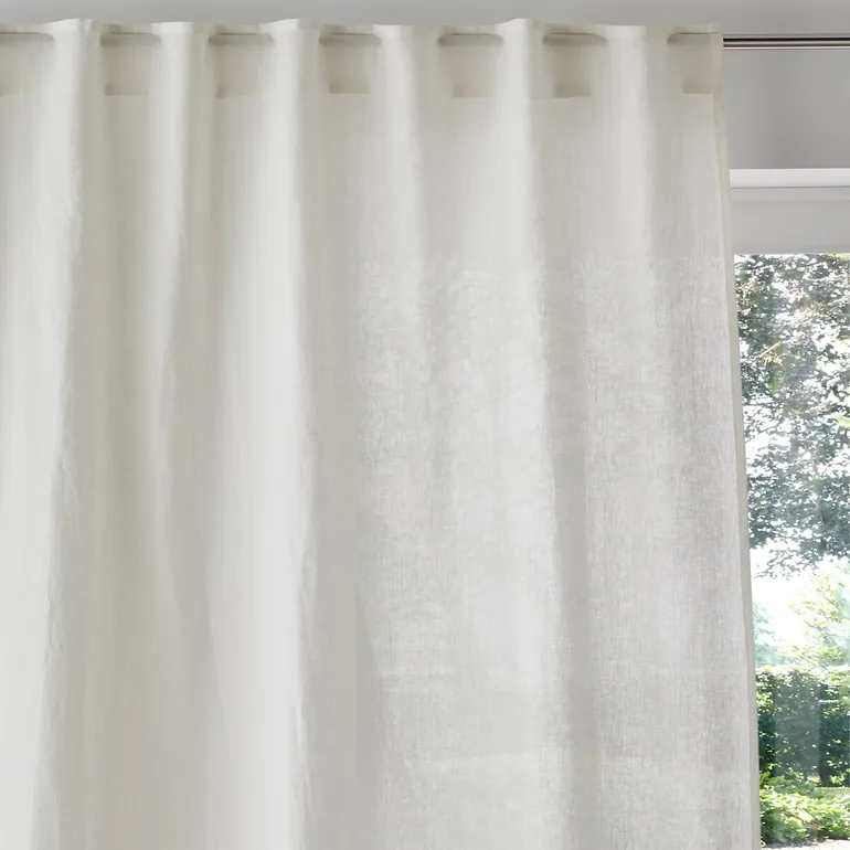 Onega Washed Linen Single Curtain with Concealed Tabs - 5