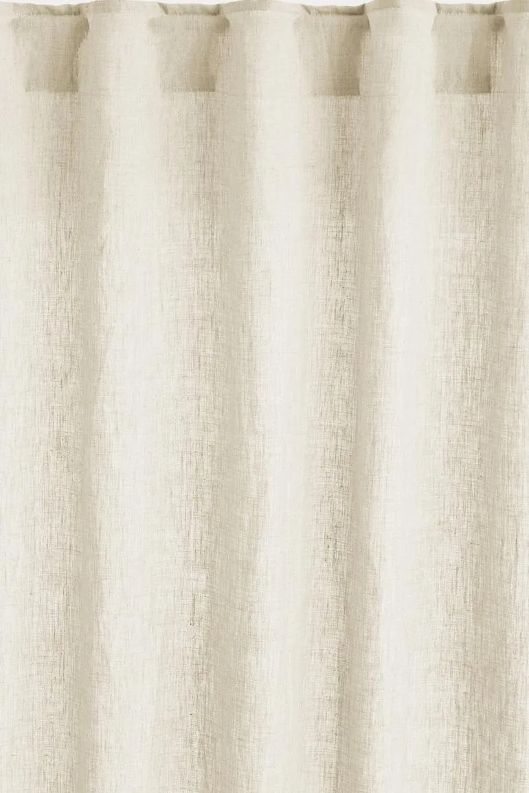 Onega Washed Linen Single Curtain with Concealed Tabs