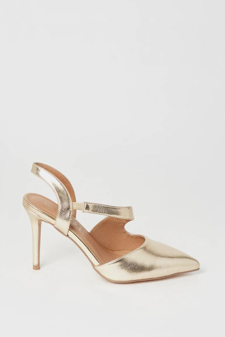 Wide Fit Everly Asymmetric Pointed Stiletto High Heel Courts - 1