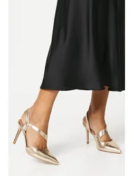 Wide Fit Everly Asymmetric Pointed Stiletto High Heel Courts