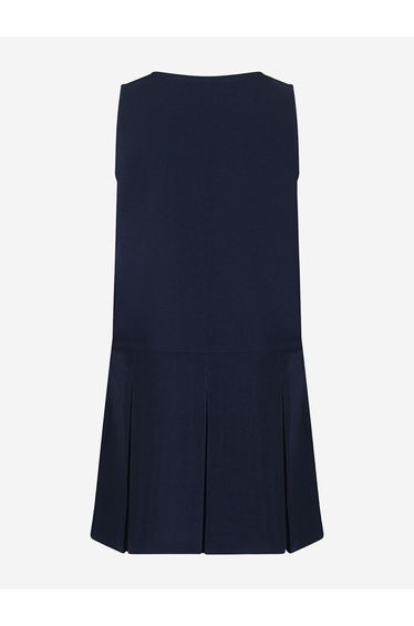 Zeco Girls School Flower Embroidered Pinafore Dress in Navy product thumbnail 2