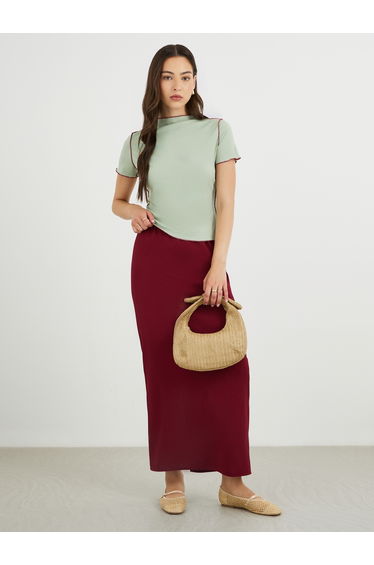 Textured Shift Maxi Skirt