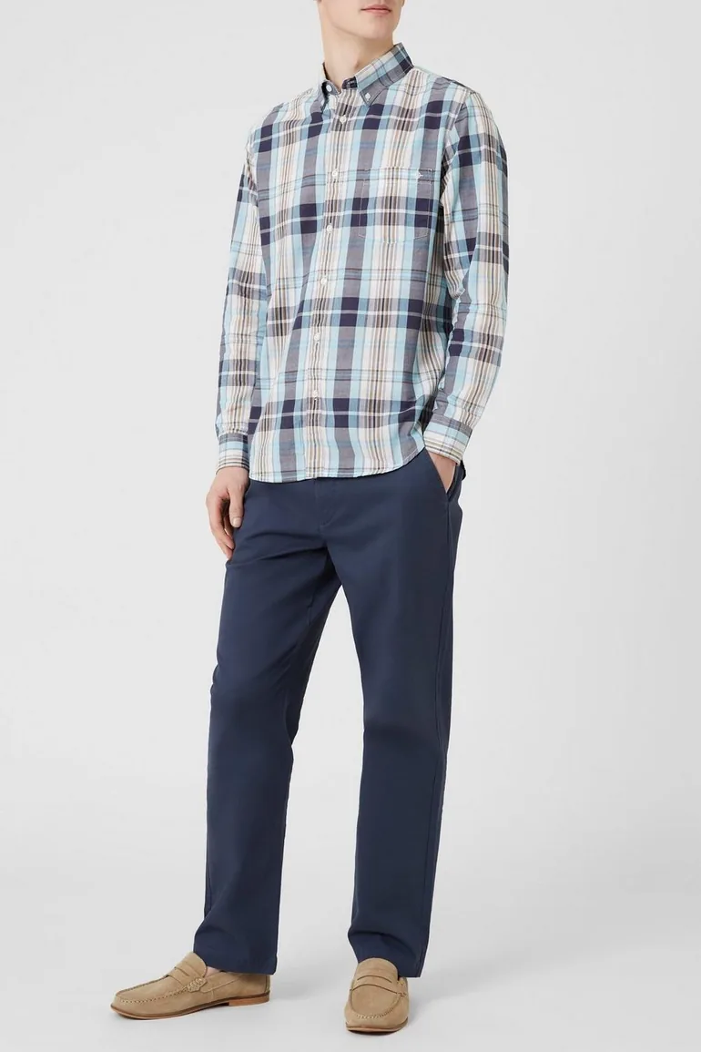 Premium Chino Trouser - mid blue - 1
