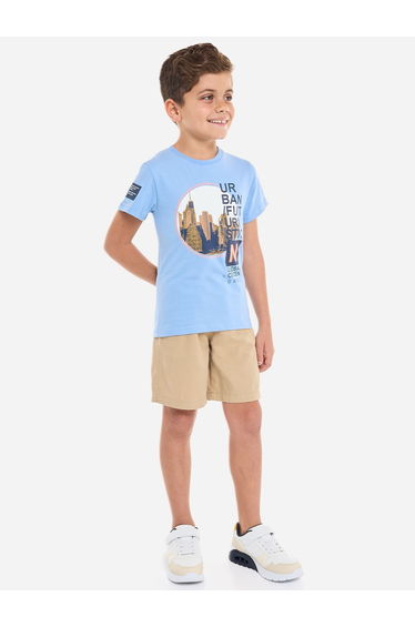 Boys Graphic Print T-Shirt and Shorts Set