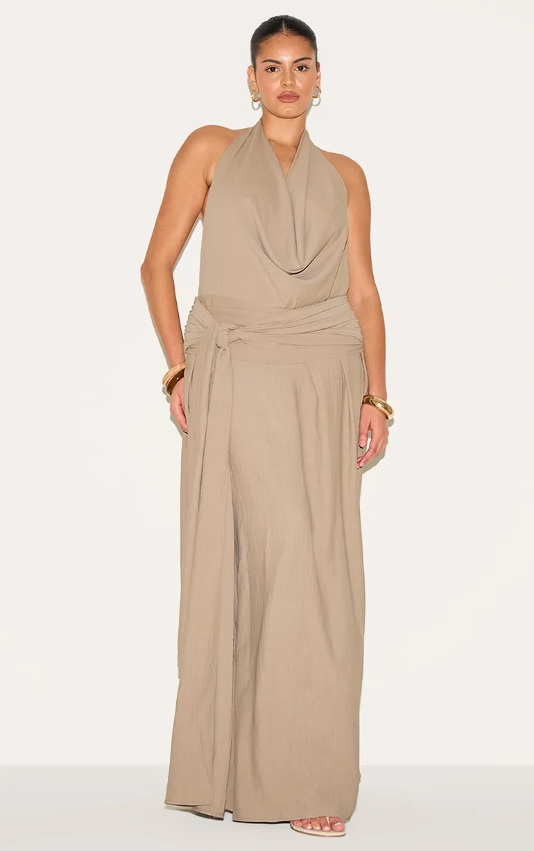 flattering maxi dresses Cocoa Brown Maxi Dress - Elegant Bohemian Style