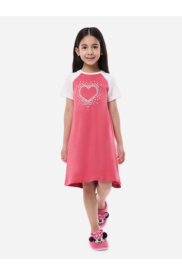 Heart Print Reglan Sleeve Nightdress
