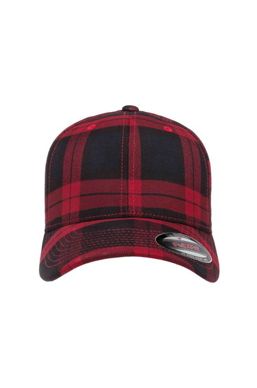 Flexfit By Yupoong Tartan Plaid Cap - Black/Red