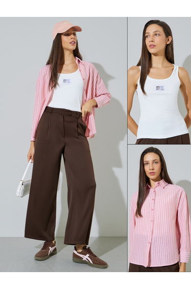 Pack of 2 - Striped Long Sleeve Shirt and Tank Set