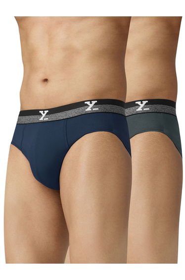 Pack of 2 - Men IntelliFresh Cotton Solid Briefs