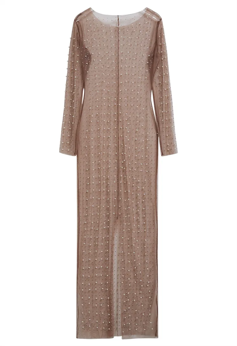 celeste maxi dress in chocolate brown superdown Crochet Maxi Cover-Up Dress
