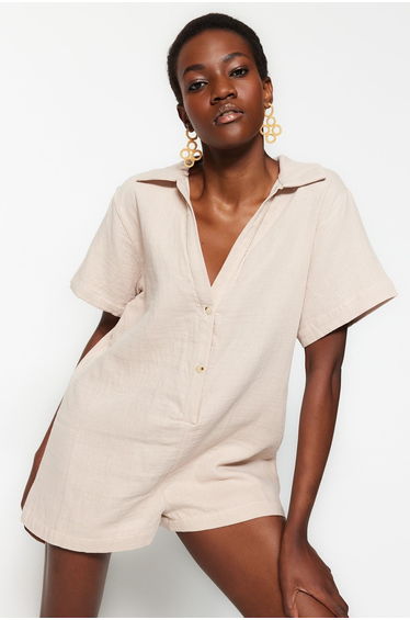 Jumpsuit - Ecru - Relaxed fit