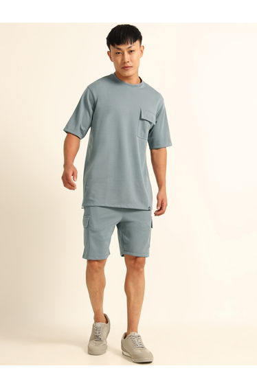 Men Drop-Shoulder Oversized T-Shirt and Shorts Set