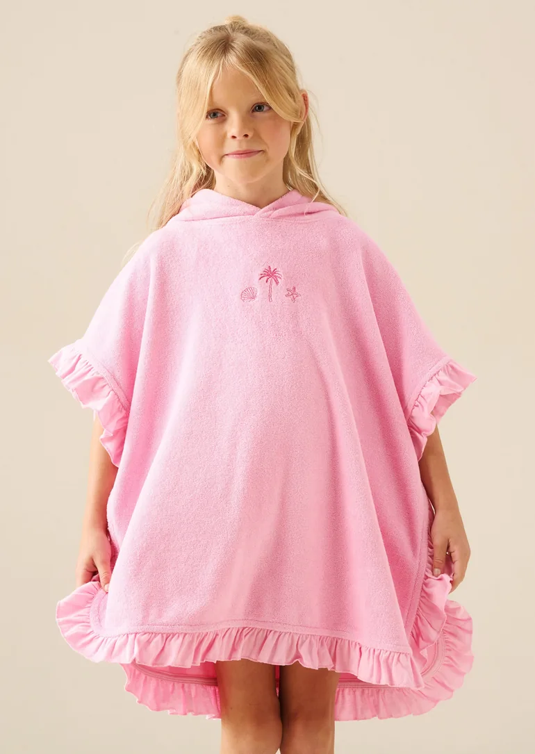 Shelley Embroidered Towelling Poncho - 5