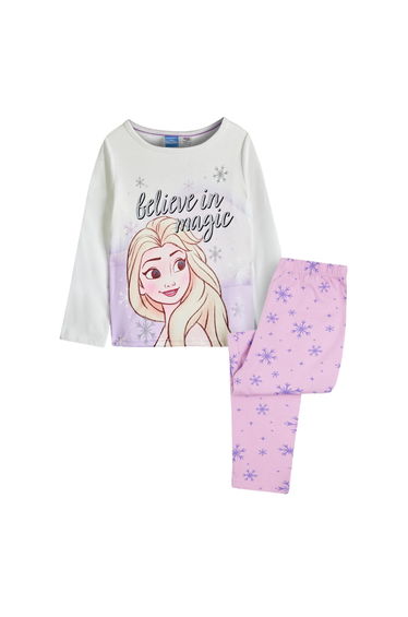 Frozen Girls Believe In Magic Elsa All-Over Print Long Pyjama Set - Purple/White