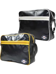 Lambretta Mens Retro Flight Faux Leather Zipped Cross Body Satchel Bag - 1