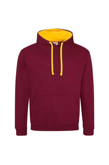 Awdis Womens/Ladies Varsity Hoodie - Burgundy/Gold