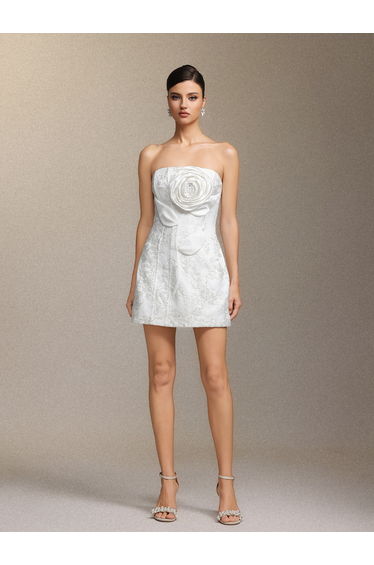 Renaa Kijin Handmade flowers Sequins mini dress