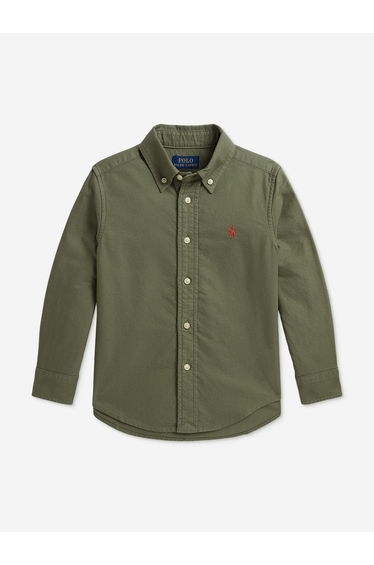 Ralph Lauren Boys Cotton Oxford Shirt in Green