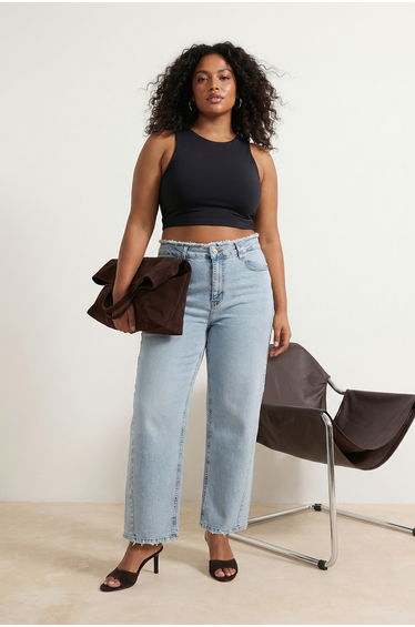 Trendyol Curve Plus Blue Trousers
