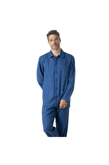 بيجاما رجالي بوبلين طويلة بقصة مستقيمة